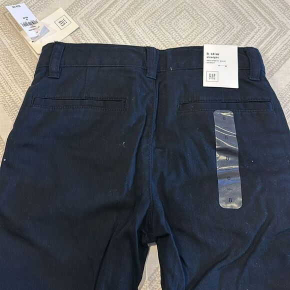 Gap Boys Navy Blue Slim Straight Sdjustable Waist Slim Pants - Size 8 - Picture 4 of 7